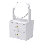 Organizador Cajon Maquillaje Con Espejo 2 Cajones Color Blanco