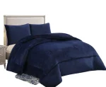 COBERTOR DE INVIERNO PLUSH LISO KING COLOR AZUL