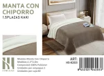 Mantas Frazadas Con Chiporro Plaza y media Color Kaki