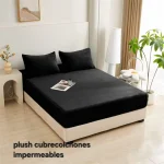 CUBRECOCLCHON PLUSH IMPERMEABLE KING COLOR NEGRO - Imagen 2