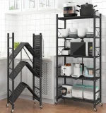 ESTANTE ORGANIZADOR PLEGABLE METALICO MULTIUSO 5 NIVELES