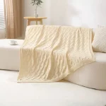 MANTA SOFÁ O PIECERA 130X170CM COLOR BEIGE - Imagen 2