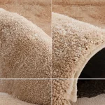 ALFOMBRA MODERNA DECORATIVA ESPONJOSA 190X190CM COLOR BEIGE