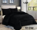 COBERTOR DE INVIERNO PLUSH LISO PLAZA Y MEDIA COLOR NEGRO - Imagen 2