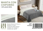 Mantas Frazadas Con Chiporro Plaza y media Color Gris