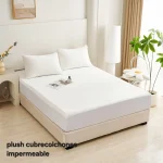 CUBRECOCLCHON PLUSH IMPERMEABLE 1.5 COLOR BLANCO - Imagen 2