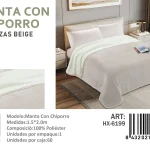 Mantas Frazadas Con Chiporro Plaza y media Color Beige