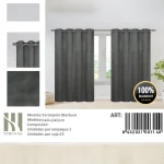 Pack De 2 Panos De Cortinas Terciopelo Medidas 140x240 Cm Color Gris