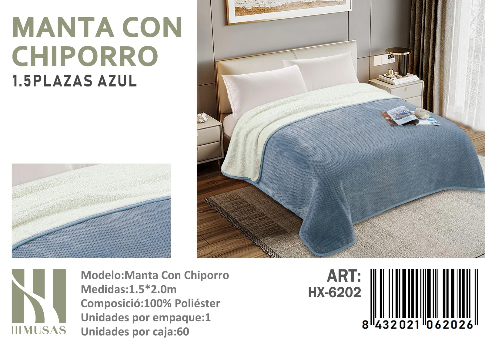 full_image-5-2-1.webp Mantas Frazadas Con Chiporro Plaza y media Color Azul - Imagen 1