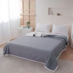 FRAZADA MANTA LISA PREMIUM 2 PLAZAS COLOR GRIS - Imagen 2