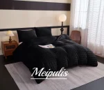 COBERTOR CON CHIPORRO DE CONEJO MEIPULIS 2 PLAZAS COLOR NEGRO - Imagen 2