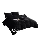 COBERTOR CON CHIPORRO DE CONEJO MEIPULIS 2 PLAZAS COLOR NEGRO