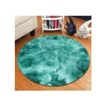 Alfombras Shaggy Peludas Redonda Liviana 150 Turquesa Jaspeado