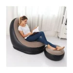 Sofa Silla Sillon Inflable Con Reposa Pies Color Cafe - Imagen 2