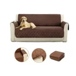 Funda Cobertor Cubre Sillon 3 Cuerpos Sofa Asiento Color Cafe - Imagen 2