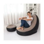Sofa Silla Sillon Inflable Con Reposa Pies Color Cafe - Imagen 3