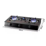 Cocinilla Encimera A Gas Vidrio Templado RAF 3 Platos R8052 - Imagen 3