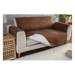 Funda Cobertor Cubre Sillon 3 Cuerpos Sofa Asiento Color Cafe - Imagen 3