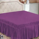 Faldon para cama King 2,5 plazas morado