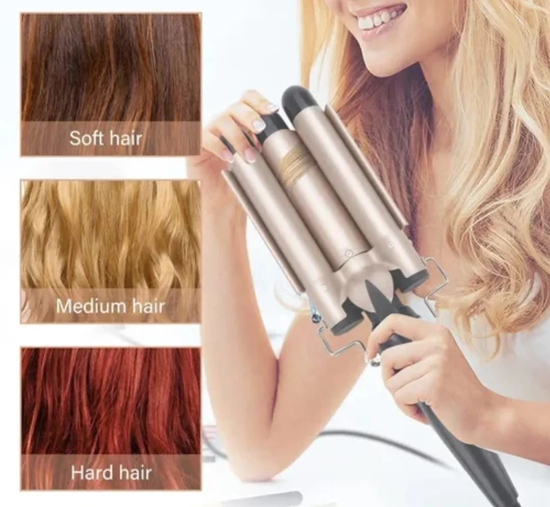 rulos.webp Ondulador De Pelo Profesional Triple Tubo Para Rulos - Imagen 1