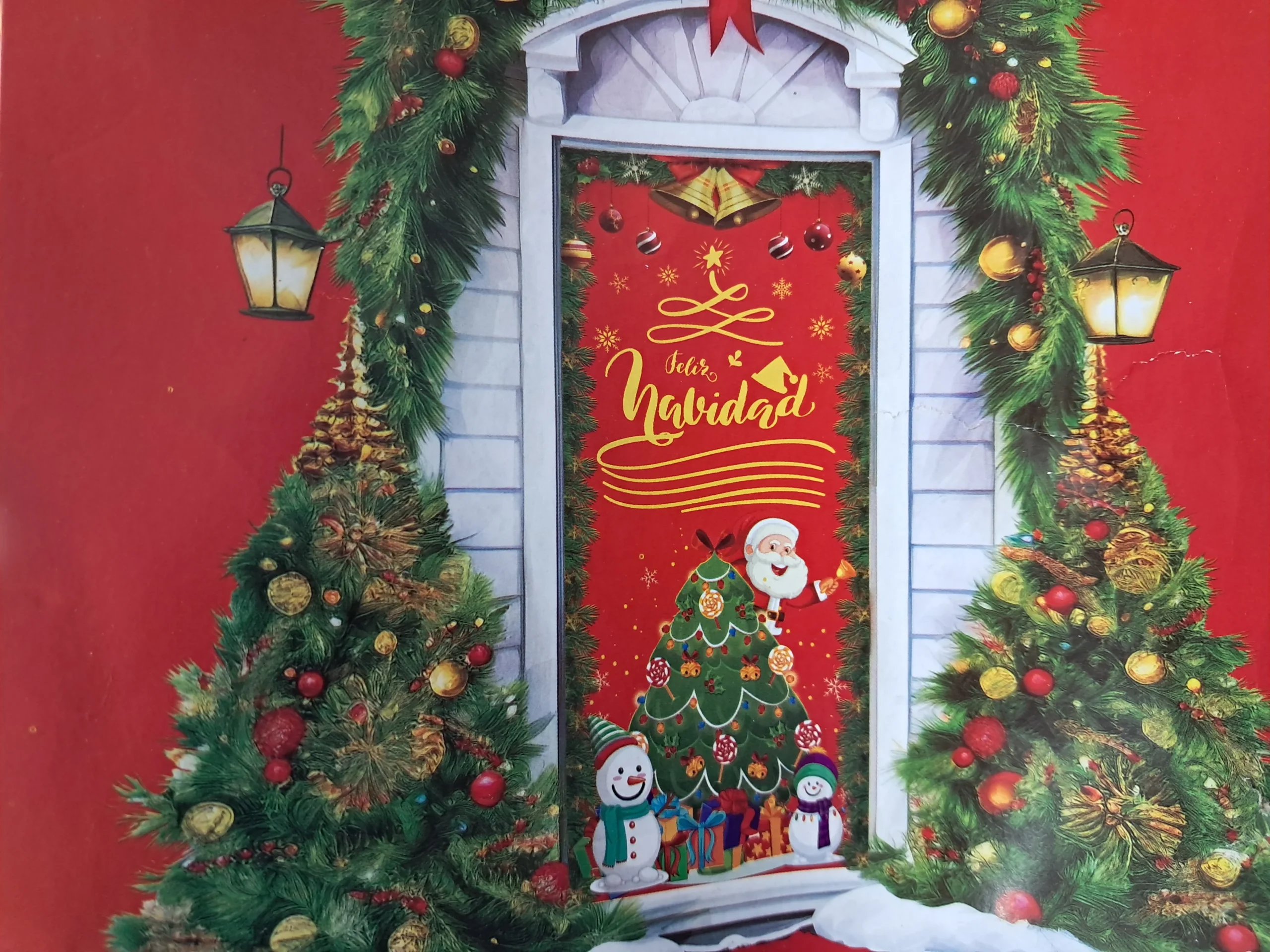 17611646203956353345140548355666 FORRO DE PUERTA NAVIDAD 200X85CM - Imagen 1