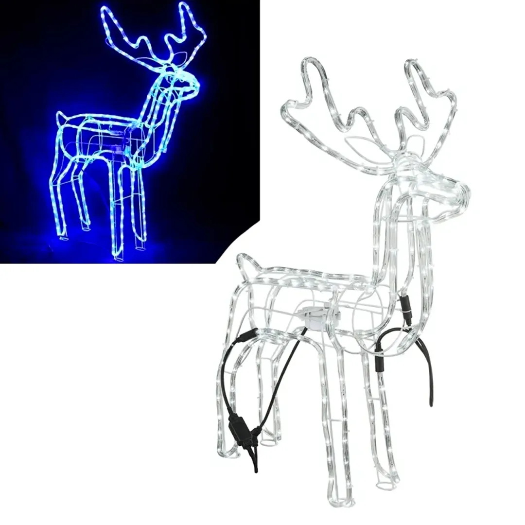 224597-1600-auto Reno Navideno Luz Led Decorativo 90cm Azul A corriente Sin Movimiento - Imagen 1