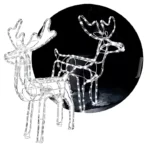 Reno Navideno Luz Led Solar Decorativo 90cm Luz Blanca