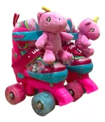 Patines 4 Ruedas Brillantes Y Ajustables Para Nina Talla S