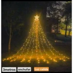 Cadena De Luces Cascada De Navidad Estrellas Brillantes Luz Calida 3 Metros A Corriente