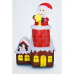 Viejito Pacuero con Chimenea Navidad Inflable 210cm