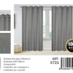 Cortinas blackout pack 2 Panos 140x230 Color Gris Oscuro