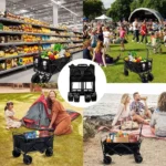 Carro De 4 Ruedas Plegable Para Compras Y Camping Soporta hasta 100kg - Imagen 3