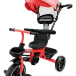 Triciclo Coche Infantil 5 En 1 Toldo Mango Direccional Rojo