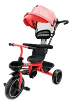 Triciclo Coche Infantil 5 En 1 Toldo Mango Direccional Rojo