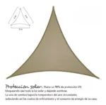 Toldo Vela Triangular Malla Sombra 6x6x6 mts Color Kaki - Imagen 4