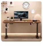 ESCRITORIO DE LUJO ERGONOMICO ELECTRICO DE 140 CM CON ALTURA AJUSTABLE COLOR CAFE - Imagen 2