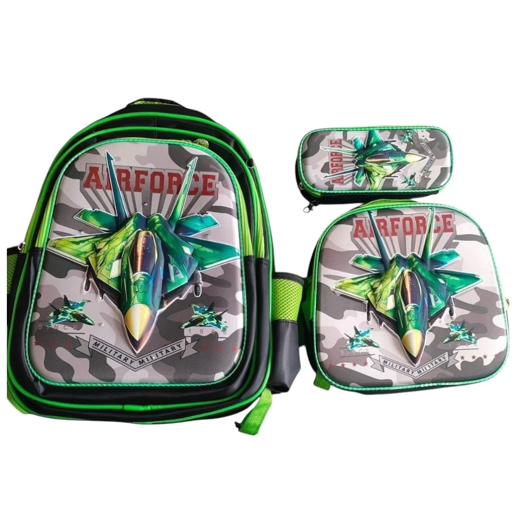 WhatsApp Image 2024-12-19 at 21.09-Photoroom (8) Set De Mochila Ninos Escolar Diseno Avion Verde - Imagen 1