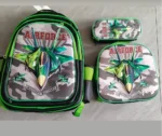 Set De Mochila Ninos Escolar Diseno Avion Verde - Imagen 2