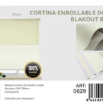 Cortinas Roller Blackout Doble 150cm x 200cm Beige 0629