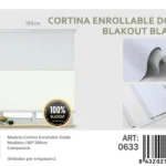 Cortinas Roller Blackout Doble 180cm x 200cm Blanco 0633