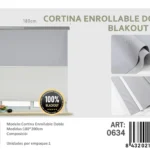 Cortinas Roller Blackout Doble 180cm x 200cm Grisv 0634