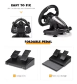 Volante Timon Para Juegos 3 Por 1 Palanca Pedales Pxn V3 Pro Color Negro - Imagen 4