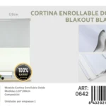 Cortinas Roller Blackout Doble Jaspeada 120cm x 200cm Blanco 0642