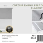 Cortinas Roller Blackout Doble Jaspeada 120cm x 200cm Gris 0643