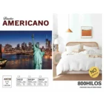 JUEGO DE SABANAS 1.5 ALGODON 800 HILOS MODELO AMERICANO