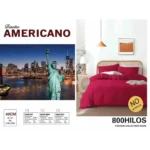 JUEGO DE SABANAS 2 PLAZAS ALGODON 800 HILOS MODELO AMERICANO
