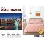 JUEGO DE SABANAS 1.5 ALGODON 800 HILOS MODELO AMERICANO