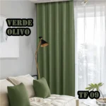 Cortinas blackout pack 2 Panos 140x230 Color Verde Olivo - Angeles del Hogar Chile