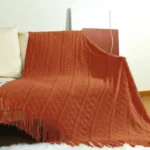 Mantas Para sofa con Flecos Terracota - Angeles del Hogar Chile