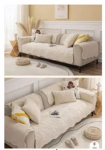 Fundas Mat Sofa 3 Cuerpos 5 Piezas Facil Colocacion Color Beige - Angeles del Hogar Chile